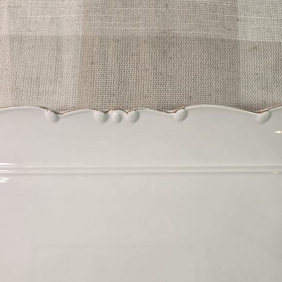 Elegant White Porcelain Vanity Tray Ornate Platter w/Gold Rim French Shabby Chic - Picture 10 of 13